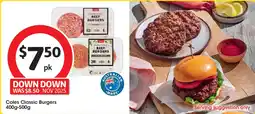 Coles Coles Classic Burgers offer