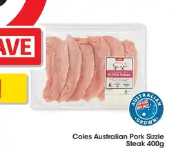 Coles Coles Australian Pork Sizzle Steak offer