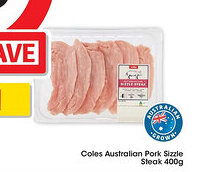 Coles Coles Australian Pork Sizzle Steak offer