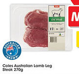 Coles Coles Australian Lamb Leg Steak offer