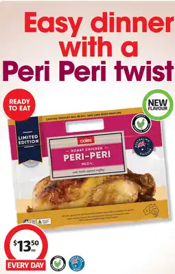 Coles Coles peri peri hot roast rspca approved chicken offer