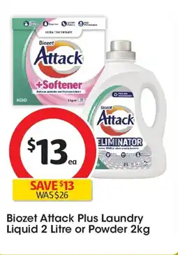 Coles Biozet Attack Plus Laundry Liquid or Powder offer