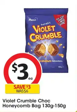 Coles Violet crumble choc honeycomb bag offer