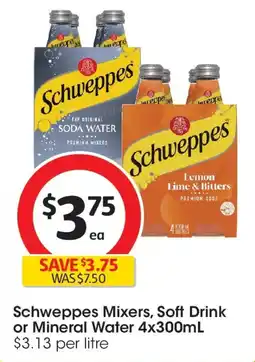 Coles Schweppes Mixers, Soft Drink or Mineral Water offer