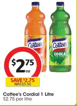 Coles Cottee's Cordial offer