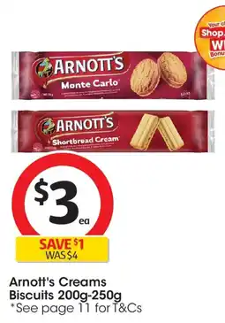 Coles Arnott's creams biscuits offer
