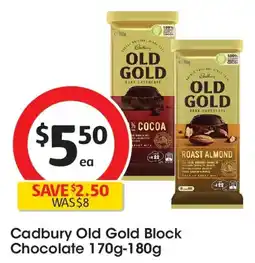 Coles Cadbury old gold block chocolate offer