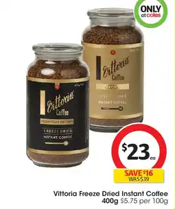 Coles Vittoria Freeze Dried Instant Coffee offer