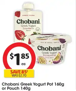 Coles Chobani Greek Yogurt Pot or Pouch offer