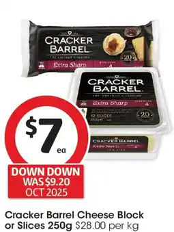 Coles Cracker barrel cheese block or slices offer