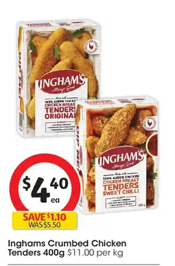 Coles Inghams crumbed chicken tenders offer