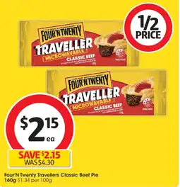 Coles Four'n twenty travellers classic beef pie offer
