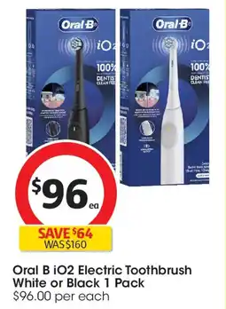 Coles Oral b io2 electric toothbrush white or black offer
