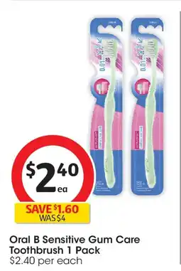 Coles Oral b sensitive gum care toothbrush offer
