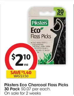 Coles Piksters eco charcoal floss picks offer