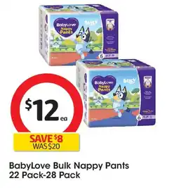 Coles Babylove bulk nappy pants offer