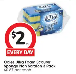 Coles Coles ultra foam scourer sponge non scratch offer