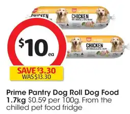 Coles Prime pantry dog roll dog food offer