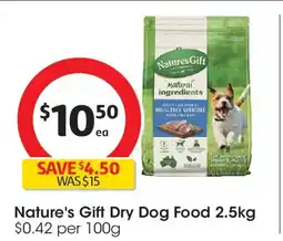 Coles Nature's gift dry dog food offer