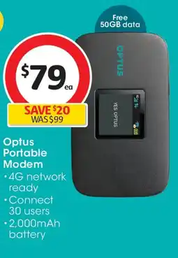 Coles Optus Portable Modem +50gb offer