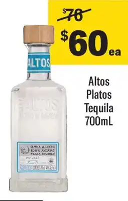 Coles Altos Platos Tequila offer