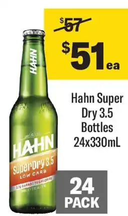 Coles Hahn Super Dry 3.5 Bottles offer