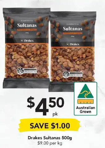 Drakes Sultanas 500g