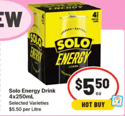 IGA Solo energy drink offer