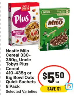 IGA Nestlé milo , uncle tobys plus offer