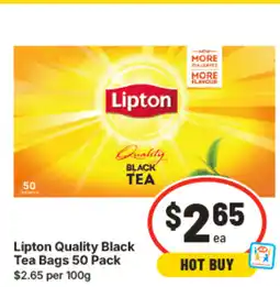 IGA Lipton quality black tea bags offer