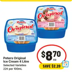 IGA Peters original ice cream offer