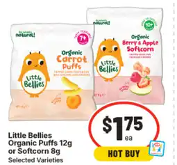 IGA Little bellies organic puffs or softcorn offer
