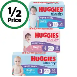 Woolworths Huggies Ultra Dry Nappy Pants-36 offer