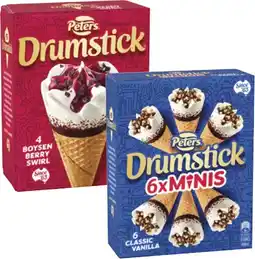 Coles Peters Drumstick Cones-6 Pack 475mL-490mL offer