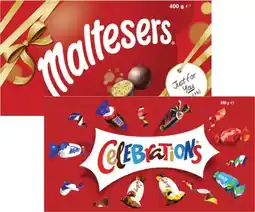 Coles Mars Maltesers 400g or Celebrations Gift Box 320g offer