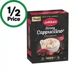 Woolworths Jarrah Coffee or Hot Choc Sachets Pk 10 or Coffee Tins 250g offer