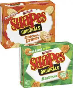Coles Arnott's Shapes Crackers-190g offer