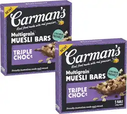 Coles Carman's Multigrain Muesli Bars offer