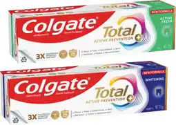 Coles Colgate Total Active Prevention Deep Clean or Whitening Toothpaste 115g offer