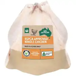 Woolworths Australian Fresh Whole Plain RSPCA Approved Chicken offer