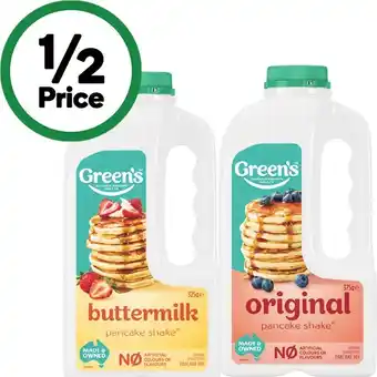 Woolworths Green’s pancake shake offer