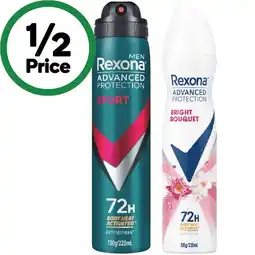 Woolworths Rexona advanced deodorant aerosol offer