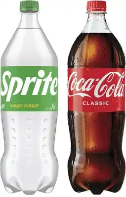 Coles Coca-Cola, Fanta or Sprite Soft Drink 1.25 Litre offer