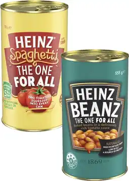 Coles Heinz Baked Beanz or Spaghetti 535g-555g offer