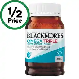 Woolworths Blackmores omega triple super strength fish oil capsules offer