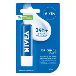 Woolworths Nivea lip original moisturising lip balm offer