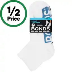 Woolworths Bonds men’s socks quarter crew assorted offer