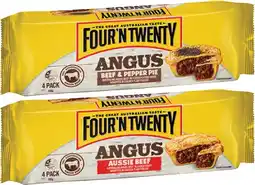 Coles Four'N Twenty Angus Beef Pies 700g offer