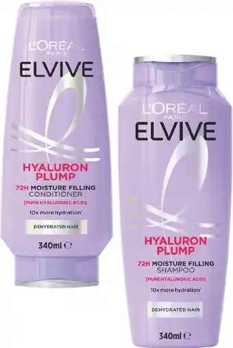 Coles L'Oréal Elvive Hyaluron Plump Shampoo or Conditioner 340mL offer