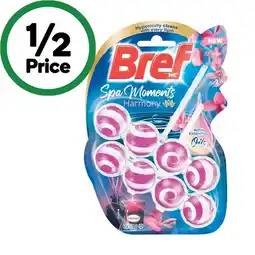 Woolworths Bref Power Active or Spa Moments Toilet Rim Block Pk 2 x 50g offer